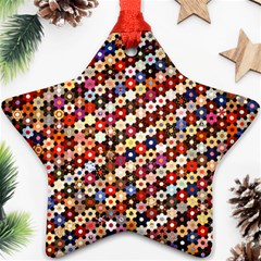 Mosaic Pattern Quilt Pattern Star Ornament (two Sides)