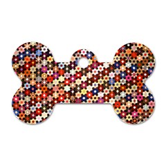 Mosaic Pattern Quilt Pattern Dog Tag Bone (two Sides) by paulaoliveiradesign