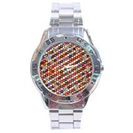 mosaic pattern quilt pattern Stainless Steel Analogue Watch Front