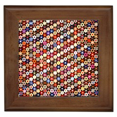 Mosaic Pattern Quilt Pattern Framed Tile by paulaoliveiradesign