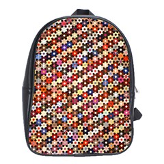 Mosaic Pattern Quilt Pattern School Bag (xl) by paulaoliveiradesign