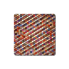 Mosaic Pattern Quilt Pattern Magnet (square) by paulaoliveiradesign