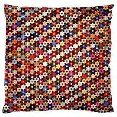 Mosaic Pattern Quilt Pattern Large Flano Cushion Case (one Side) by paulaoliveiradesign