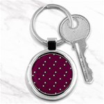 Pink Flowers Magenta Big Key Chains (Round)  Front