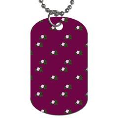 Pink Flowers Magenta Big Dog Tag (One Side)