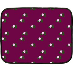 Pink Flowers Magenta Big Double Sided Fleece Blanket (Mini) 