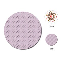 Pink Flowers Pink Playing Cards (round) 