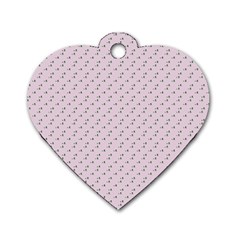 Pink Flowers Pink Dog Tag Heart (two Sides)