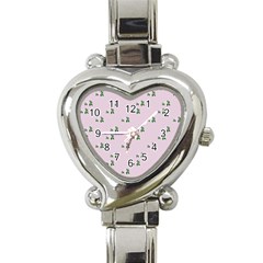 Pink Flowers Pink Big Heart Italian Charm Watch by snowwhitegirl