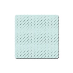 Pink Flowers Blue Square Magnet