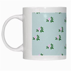 Pink Flowers Blue Big White Mugs by snowwhitegirl