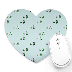 Pink Flowers Blue Big Heart Mousepads by snowwhitegirl