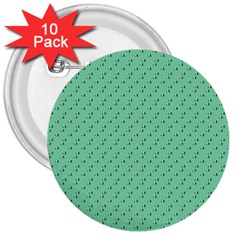 Pink Flowers Green 3  Buttons (10 Pack)  by snowwhitegirl