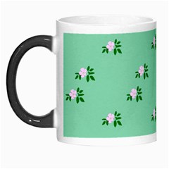 Pink Flowers Green Big Morph Mugs