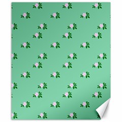 Pink Flowers Green Big Canvas 8  X 10  by snowwhitegirl