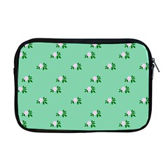 Pink Flowers Green Big Apple Macbook Pro 17  Zipper Case by snowwhitegirl