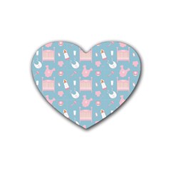 Baby Pattern Heart Coaster (4 Pack)  by snowwhitegirl