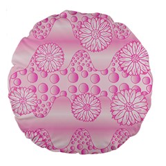 Amoebaflowerspink Large 18  Premium Round Cushions