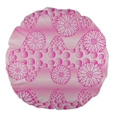 Amoebaflowerspink Large 18  Premium Flano Round Cushions