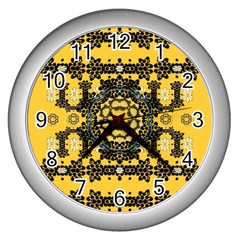 Ornate Circulate Is Festive In A Flower Wreath Decorative Wall Clocks (silver) 