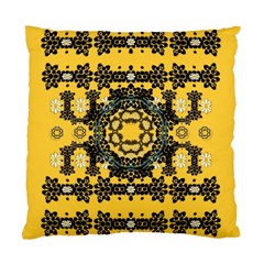 Ornate Circulate Is Festive In A Flower Wreath Decorative Standard Cushion Case (one Side) by pepitasart