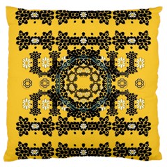 Ornate Circulate Is Festive In A Flower Wreath Decorative Large Cushion Case (one Side) by pepitasart