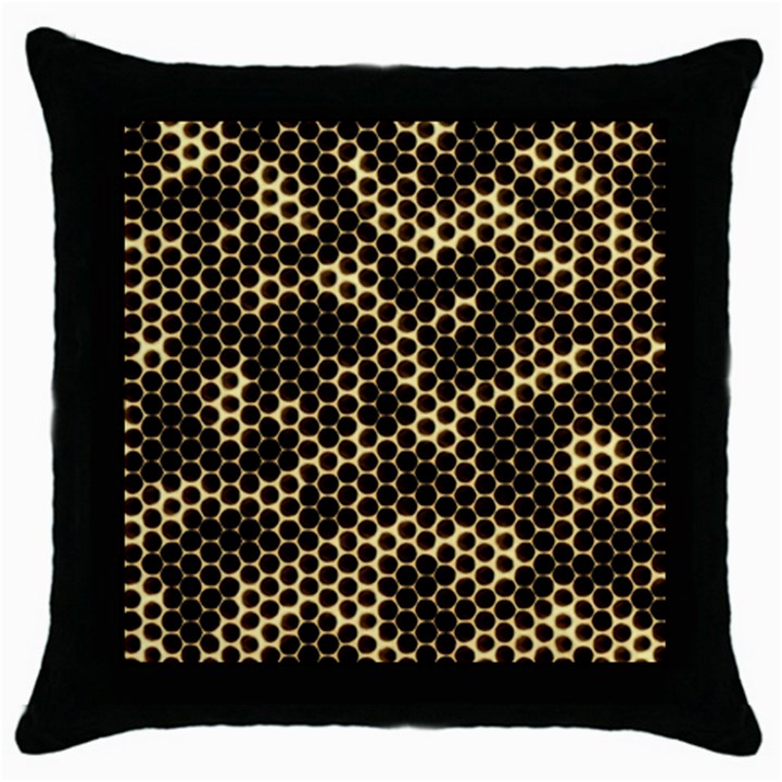 Honeycomb Beehive Nature Throw Pillow Case (Black)