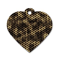 Honeycomb Beehive Nature Dog Tag Heart (two Sides) by Nexatart