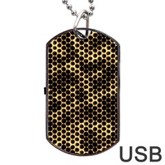 Honeycomb Beehive Nature Dog Tag Usb Flash (two Sides) by Nexatart