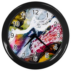 Abstract Art Detail Painting Wall Clocks (black) by Nexatart