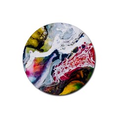 Abstract Art Detail Painting Rubber Coaster (round)  by Nexatart