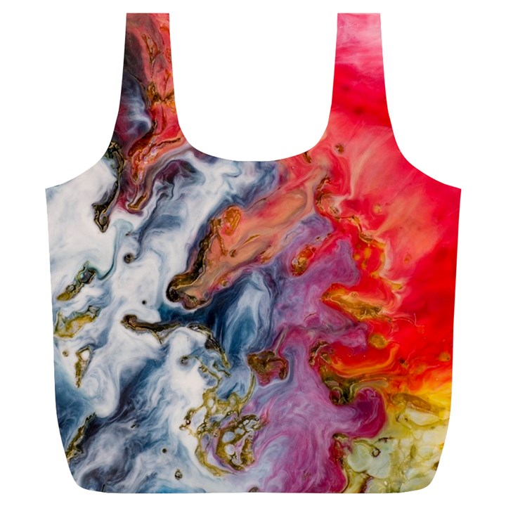 Art Abstract Macro Full Print Recycle Bags (L) 