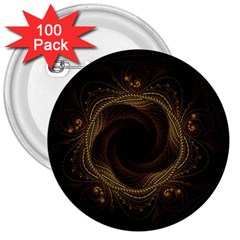 Beads Fractal Abstract Pattern 3  Buttons (100 Pack)  by Nexatart