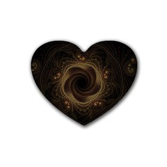 Beads Fractal Abstract Pattern Rubber Coaster (heart)  by Nexatart