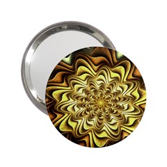 Fractal Flower Petals Gold 2 25  Handbag Mirrors by Nexatart