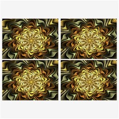 Fractal Flower Petals Gold Belt Buckles by Nexatart