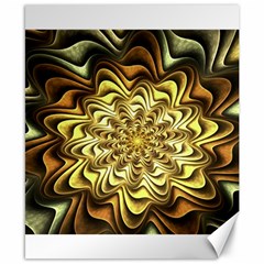 Fractal Flower Petals Gold Canvas 8  X 10  by Nexatart