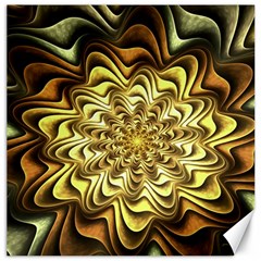 Fractal Flower Petals Gold Canvas 12  X 12   by Nexatart