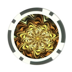 Fractal Flower Petals Gold Poker Chip Card Guard (10 Pack) by Nexatart