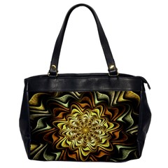 Fractal Flower Petals Gold Office Handbags by Nexatart