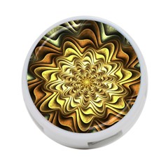 Fractal Flower Petals Gold 4-port Usb Hub (one Side) by Nexatart