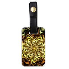 Fractal Flower Petals Gold Luggage Tags (one Side)  by Nexatart