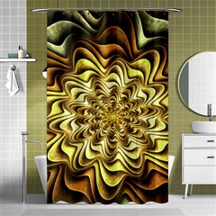 Fractal Flower Petals Gold Shower Curtain 48  X 72  (small)  by Nexatart