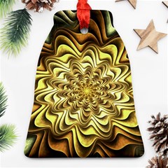 Fractal Flower Petals Gold Bell Ornament (two Sides) by Nexatart