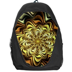 Fractal Flower Petals Gold Backpack Bag by Nexatart