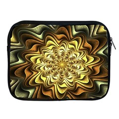 Fractal Flower Petals Gold Apple Ipad 2/3/4 Zipper Cases by Nexatart