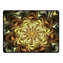 Fractal Flower Petals Gold Double Sided Fleece Blanket (small)  by Nexatart