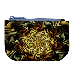 Fractal Flower Petals Gold Large Coin Purse