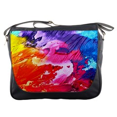 Abstract Art Background Paint Messenger Bags by Nexatart