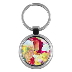 Art Detail Abstract Painting Wax Key Chains (round)  by Nexatart